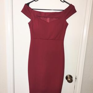 Chic Off-Shoulder Burgundy Mini Dress